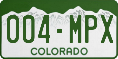 CO license plate 004MPX