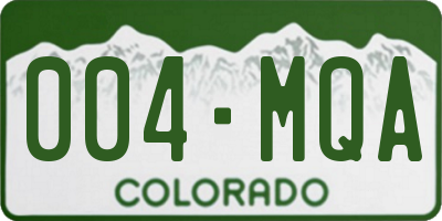 CO license plate 004MQA