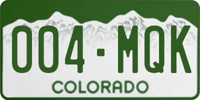 CO license plate 004MQK