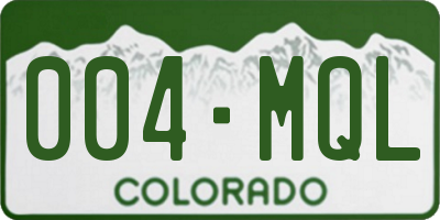 CO license plate 004MQL