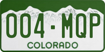 CO license plate 004MQP