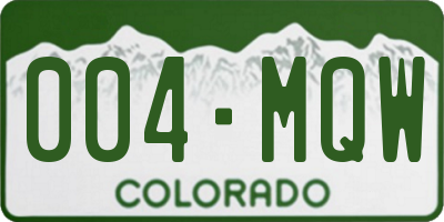 CO license plate 004MQW