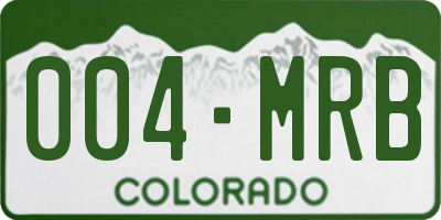 CO license plate 004MRB