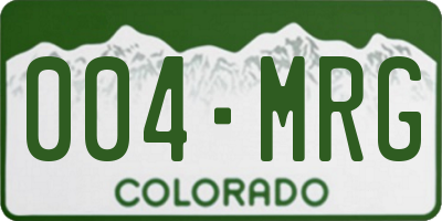 CO license plate 004MRG
