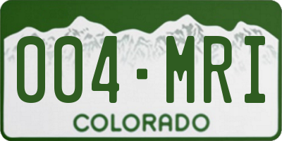 CO license plate 004MRI