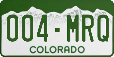 CO license plate 004MRQ