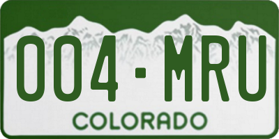 CO license plate 004MRU