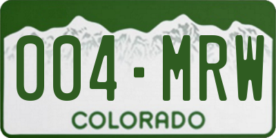CO license plate 004MRW