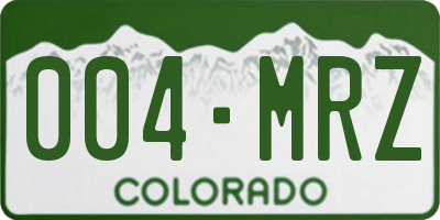 CO license plate 004MRZ
