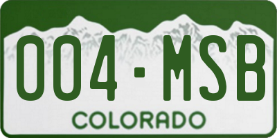CO license plate 004MSB