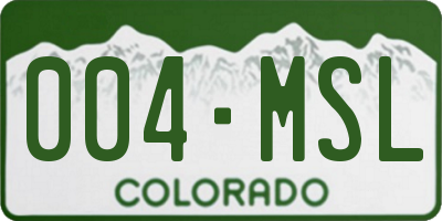 CO license plate 004MSL