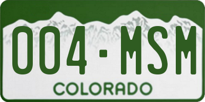CO license plate 004MSM