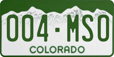 CO license plate 004MSO