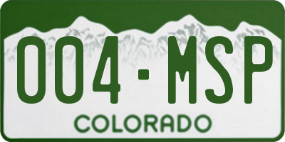 CO license plate 004MSP