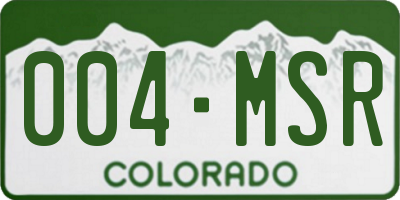 CO license plate 004MSR