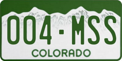 CO license plate 004MSS