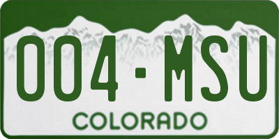 CO license plate 004MSU