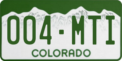 CO license plate 004MTI