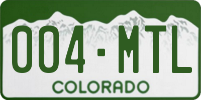 CO license plate 004MTL