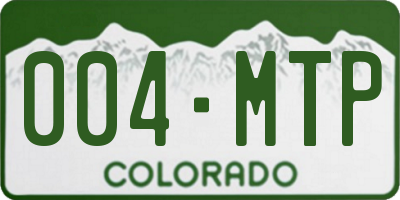 CO license plate 004MTP