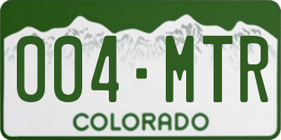 CO license plate 004MTR