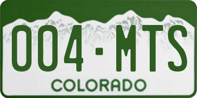 CO license plate 004MTS