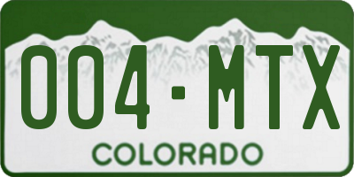 CO license plate 004MTX