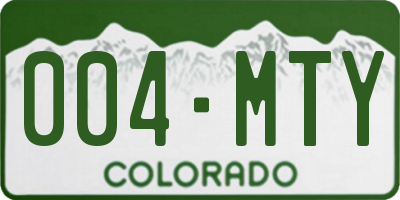 CO license plate 004MTY