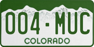 CO license plate 004MUC