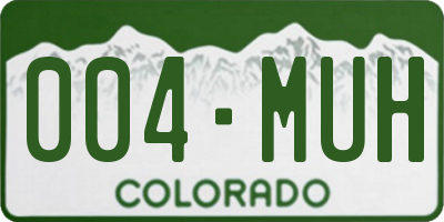 CO license plate 004MUH