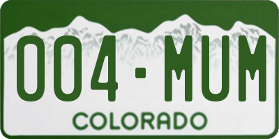 CO license plate 004MUM