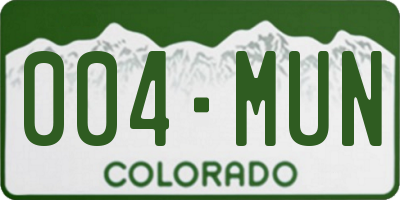 CO license plate 004MUN