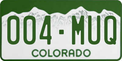 CO license plate 004MUQ