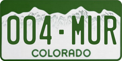CO license plate 004MUR