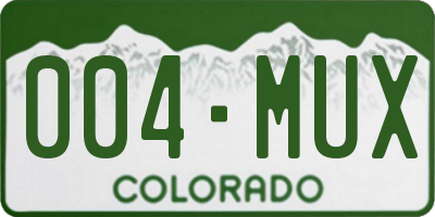 CO license plate 004MUX