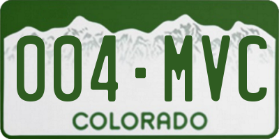 CO license plate 004MVC