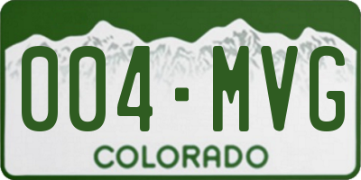 CO license plate 004MVG