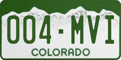 CO license plate 004MVI