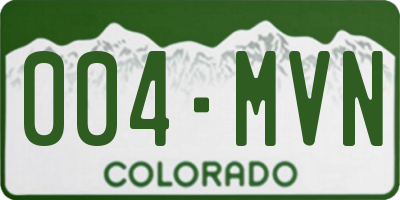 CO license plate 004MVN