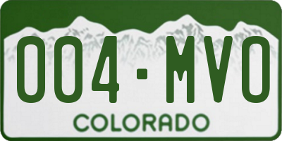 CO license plate 004MVO