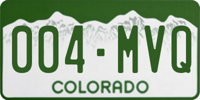 CO license plate 004MVQ