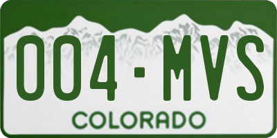 CO license plate 004MVS