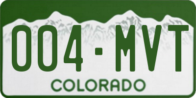 CO license plate 004MVT