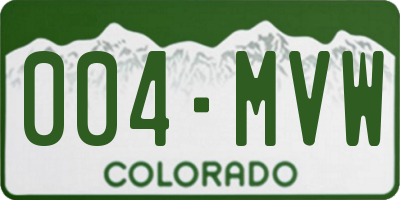 CO license plate 004MVW