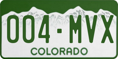 CO license plate 004MVX