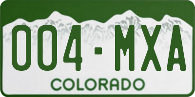 CO license plate 004MXA