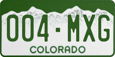 CO license plate 004MXG