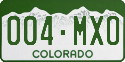 CO license plate 004MXO