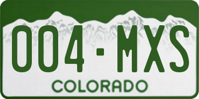 CO license plate 004MXS