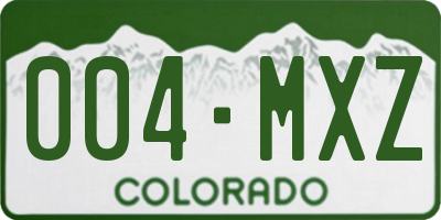 CO license plate 004MXZ